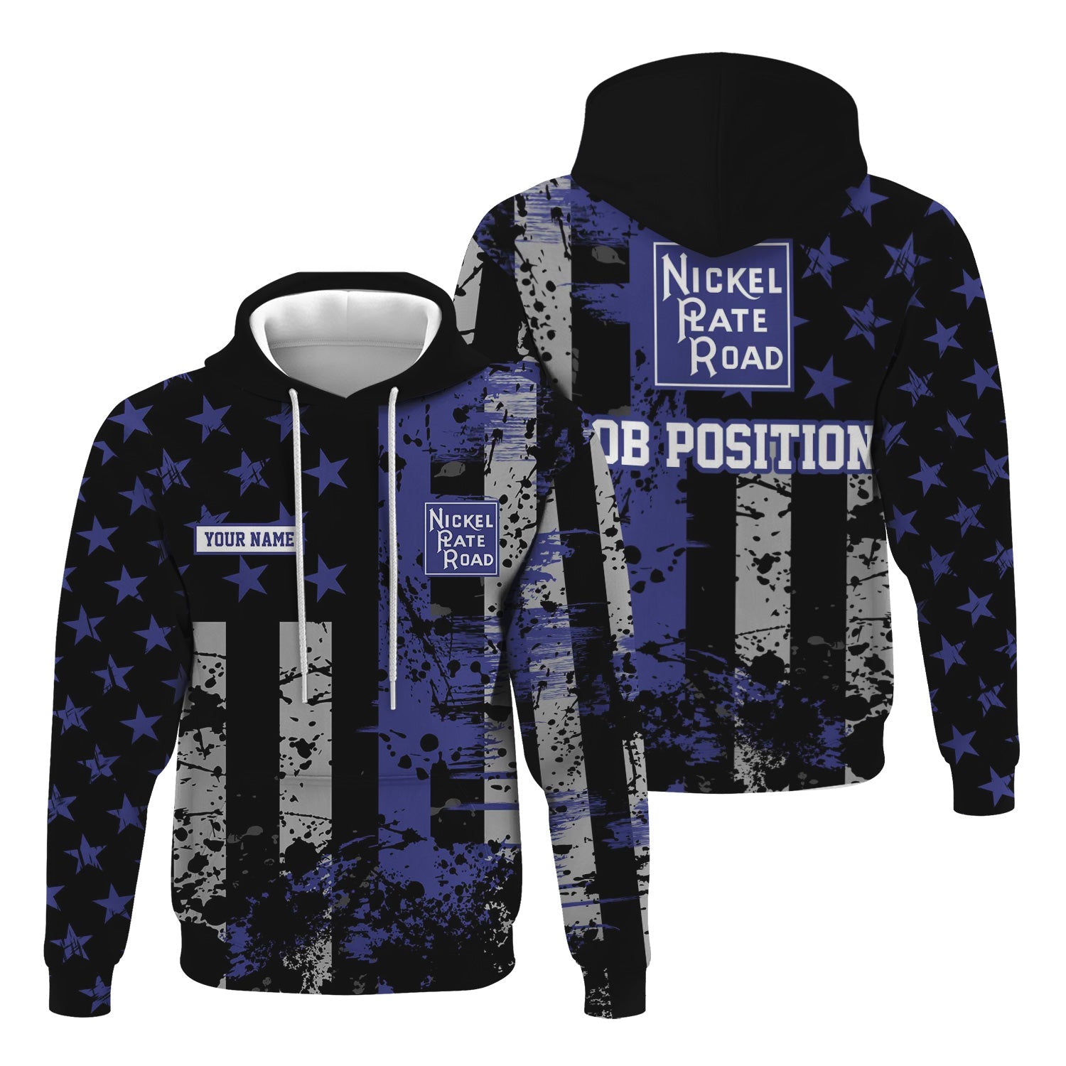 Railspirit Personalized New York, Chicago and St. Louis Railroad Hoodie Artistic Paint American Flag Style Nickel Plate Road Train Zip Up Hoodie