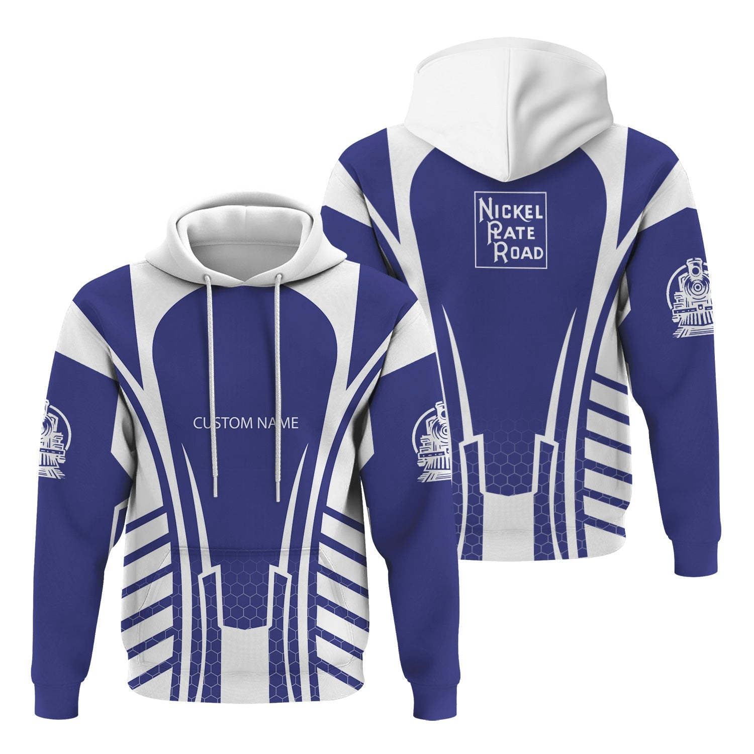 Railspirit Personalized New York, Chicago and St. Louis Railroad Hoodie Striped Railroad Style Nickel Plate Road Train Zip Up Hoodie All Over Print