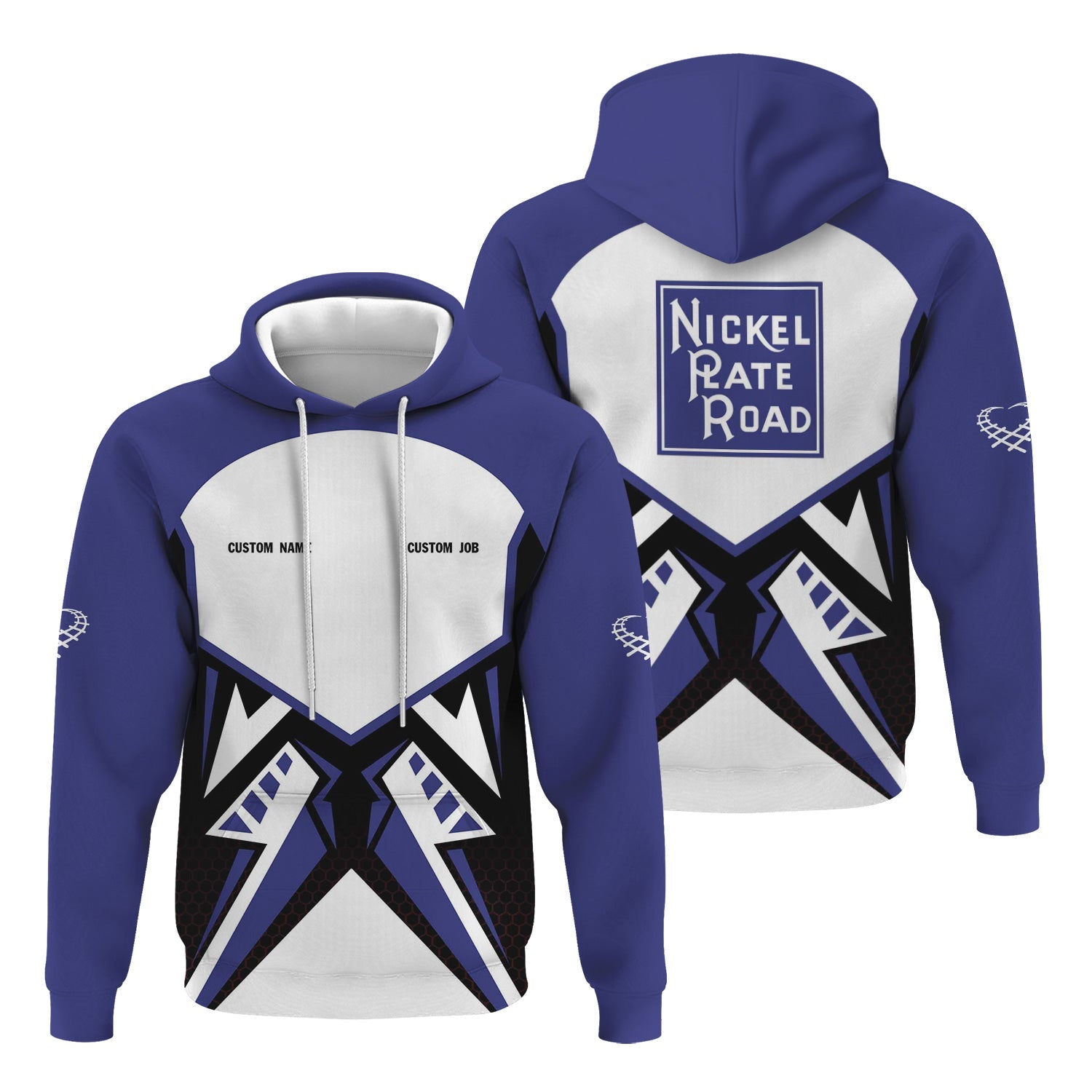 Railspirit Personalized New York, Chicago and St. Louis Railroad Hoodie Vibriant Style with Custom Position Nickel Plate Road Train Zip Up Hoodie