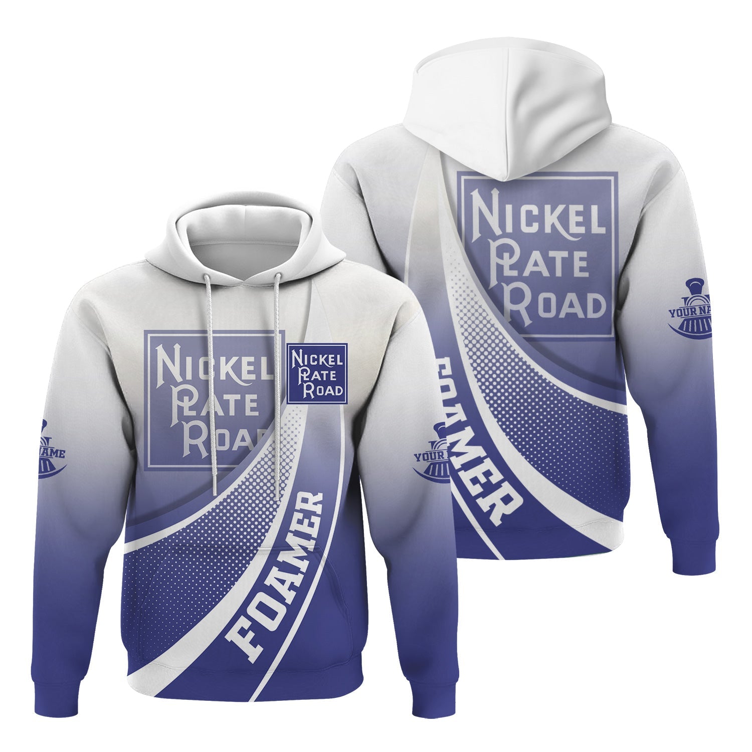 Railspirit Personalized New York, Chicago and St. Louis Railroad Hoodie Railway-Themed Style Nickel Plate Road Zip Up Hoodie Gift For Trainspotter