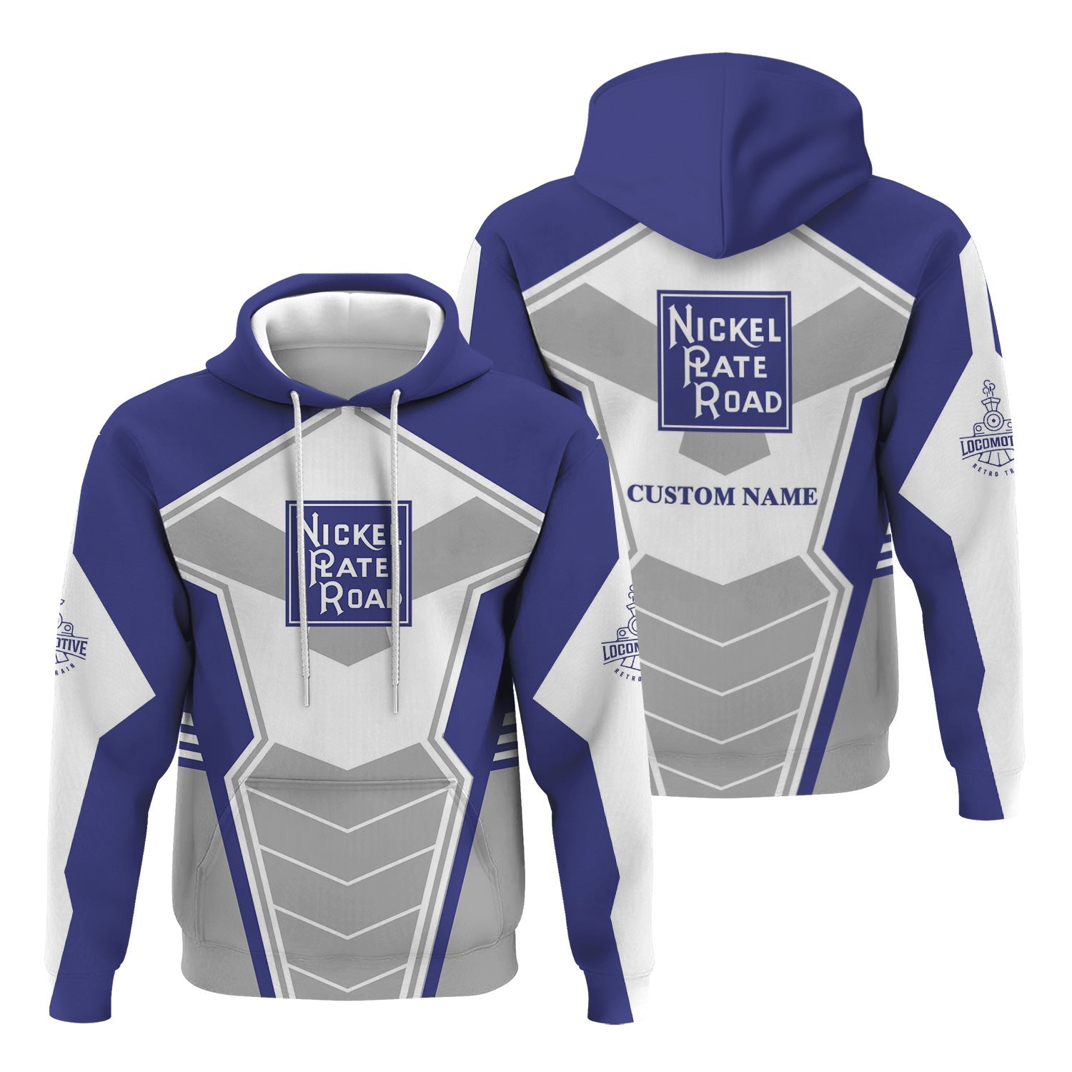 Railspirit Personalized New York, Chicago and St. Louis Railroad Hoodie Engine-Inspired Style Nickel Plate Road Train Zip Up Hoodie