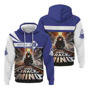 Railspirit Personalized New York, Chicago and St. Louis Railroad Hoodie One Track Mind Nickel Plate Road Train Printed ZIp Up Hoodie