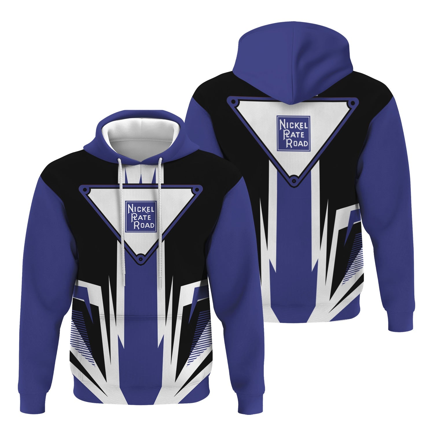 Railspirit New York, Chicago and St. Louis Railroad Hoodie Bold Graphic Style Nickel Plate Road All Over Printed Zip Up Hoodie