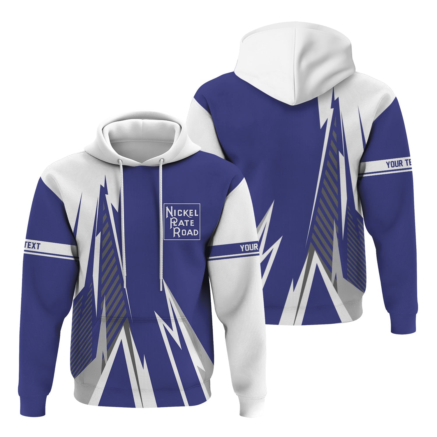 Railspirit Personalized New York, Chicago and St. Louis Railroad Hoodie Lightning-Inspired Railway Style Nickel Plate Road Zip Up Hoodie