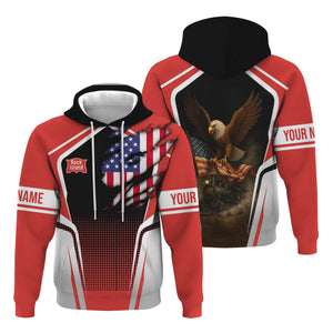 Railspirit Personalized Chicago, Rock Island and Pacific Railroad Hoodie American Eagle Vintage Train Rock Island Railroad Zip Up Hoodie