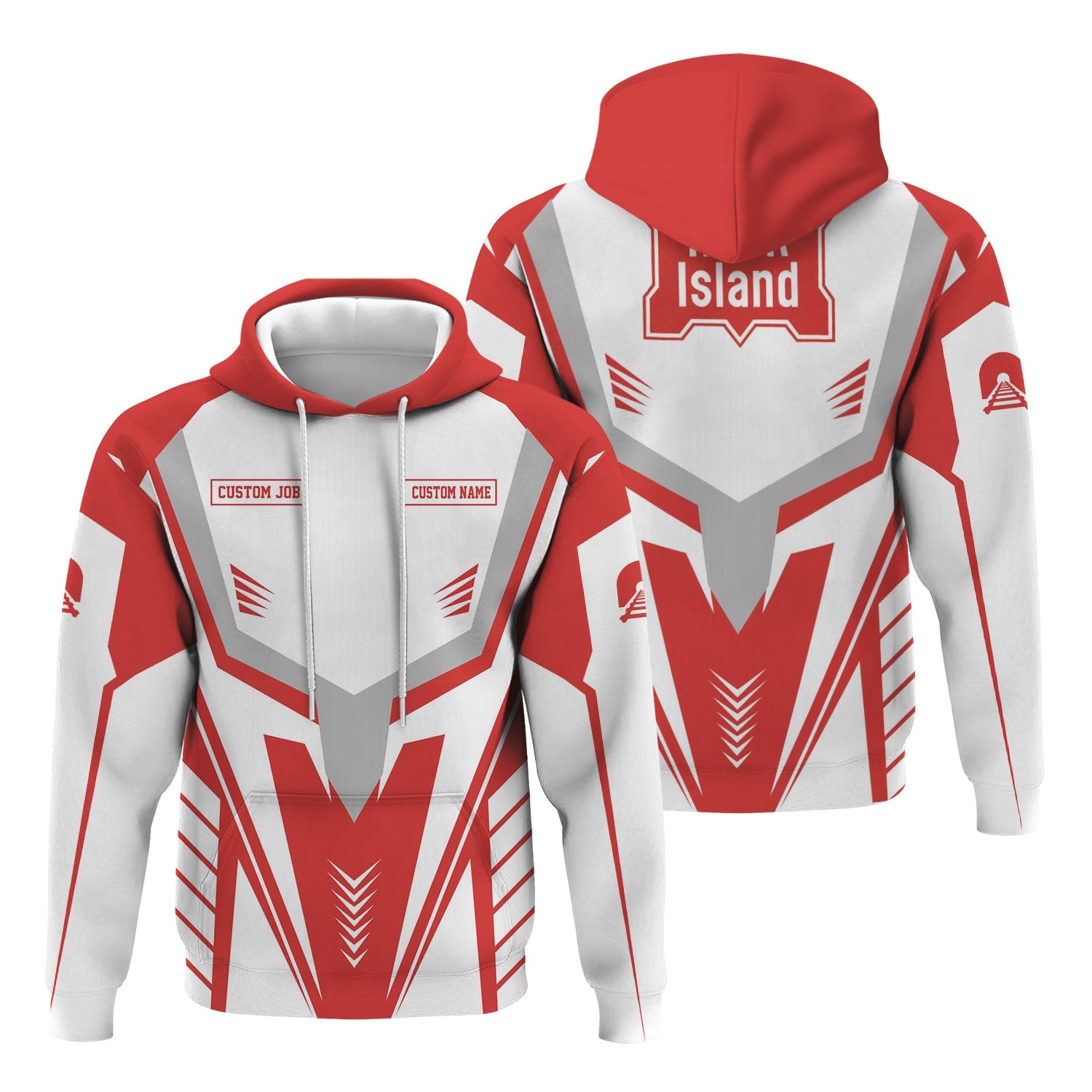 Railspirit Personalized Chicago, Rock Island and Pacific Railroad Hoodie Workwear-Inspired Custom Position Rock Island Railroad Train Zip Up Hoodie