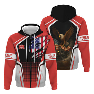 Railspirit Personalized Chicago, Rock Island and Pacific Railroad Hoodie American Eagle Vintage Train Rock Island Railroad Zip Up Hoodie