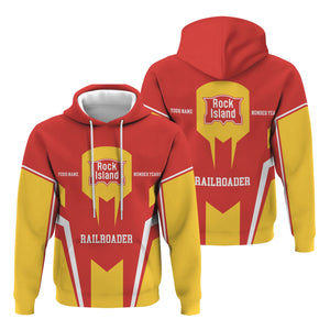 Railspirit Personalized Chicago, Rock Island and Pacific Railroad Hoodie Custom Year Railroader Rock Island Railroad Zip Up Hoodie
