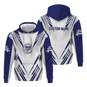 Railspirit Personalized B&O Great States Railroad Hoodie Railroad Tribute Design Train Zip Up Hoodie for Train Lovers