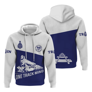 Railspirit Custom Name B&O Great States Railroad Hoodie One Track Mind Printed Zip Hoodie