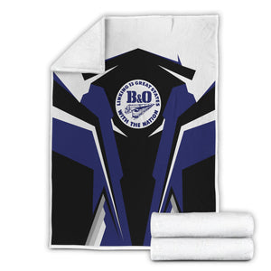 Railspirit Personalized B&O Great States Railroad Blanket Strong Line Train Blanket Gift Idea For Train Lover