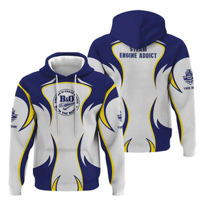 Railspirit Personalized B&O Great States Railroad Hoodie Distinctive Flame Style Zip Up Hoodie For Steam Engine Addict