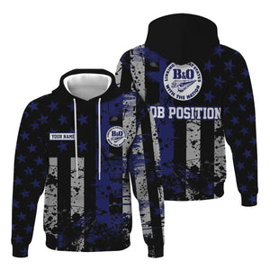 Railspirit Personalized B&O Great States Railroad Hoodie Artistic Paint American Flag Style Train Zip Up Hoodie