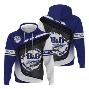 Railspirit Personalized B&O Great States Railroad Hoodie Ripped Texture Style Train Zip Up Hoodie For Railroad Fanatic