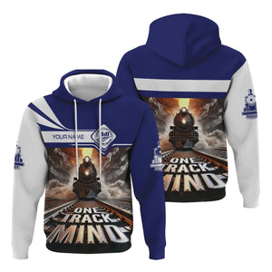 Railspirit Personalized B&O Great States Railroad Hoodie One Track Mind Train Printed ZIp Up Hoodie