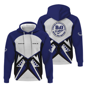 Railspirit Personalized B&O Great States Railroad Hoodie Vibriant Style with Custom Position Train Zip Up Hoodie