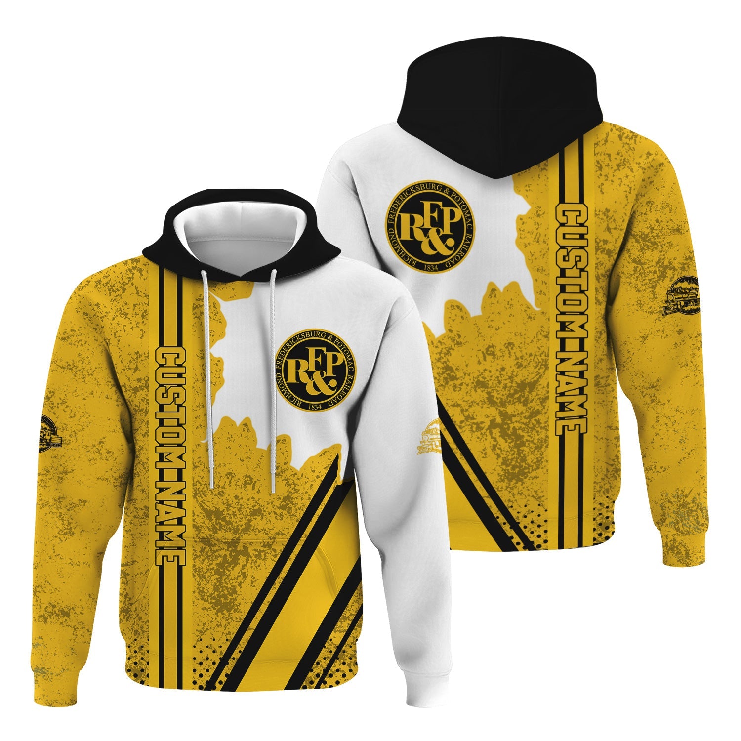 Railspirit Personalized Richmond, Fredericksburg And Potomac Railroad Hoodie All Over Printed Unisex Zip Up Hoodie