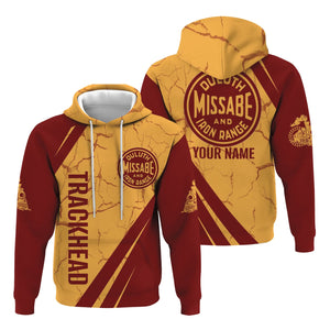 Railspirit Personalized Duluth, Missabe, & Iron Range Railroad Hoodie Crackle Texture Style Train Zip Up Hoodie For Trackhead