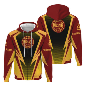 Railspirit Personalized Duluth, Missabe, & Iron Range Railroad Hoodie Lightning Graphic Style Zip Up Hoodie Gift Idea For Train Lover