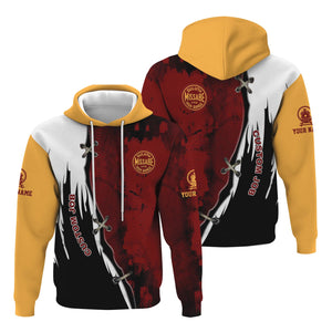 Railspirit Personalized Duluth, Missabe, & Iron Range Railroad Hoodie Retro Stitches Design with Custom Position Train Zip Up Hoodie