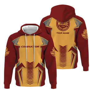 Railspirit Personalized Duluth, Missabe, & Iron Range Railroad Hoodie Standout Style with Custom Position Train Zip Up Hoodie