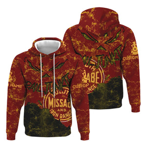 Railspirit Personalized Duluth, Missabe, & Iron Range Railroad Hoodie Torn Graphic Style Train Zip Up Hoodie For Rail Junkie