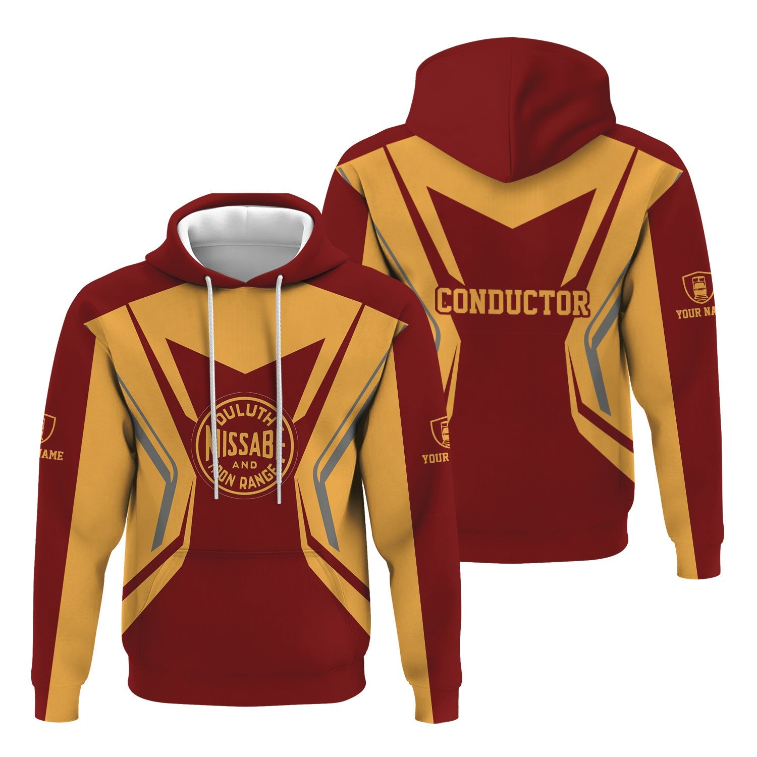 Railspirit Personalized Duluth, Missabe, & Iron Range Railroad Hoodie Unique Style with Custom Job Train Zip Up Hoodie