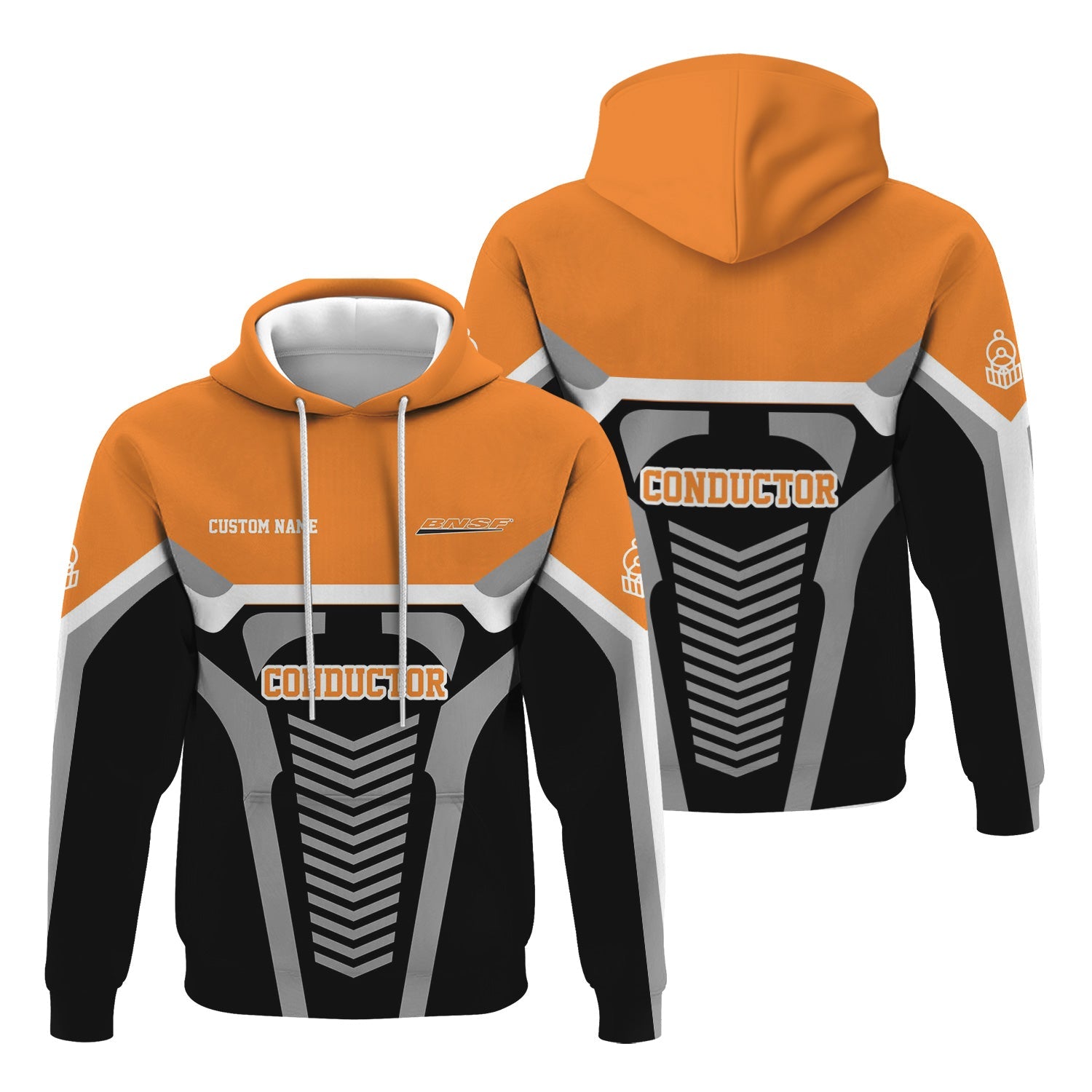 Railspirit Personalized BNSF Railway Hoodie Track-Inspired with Custom Job Position Train Zip Up Hoodie