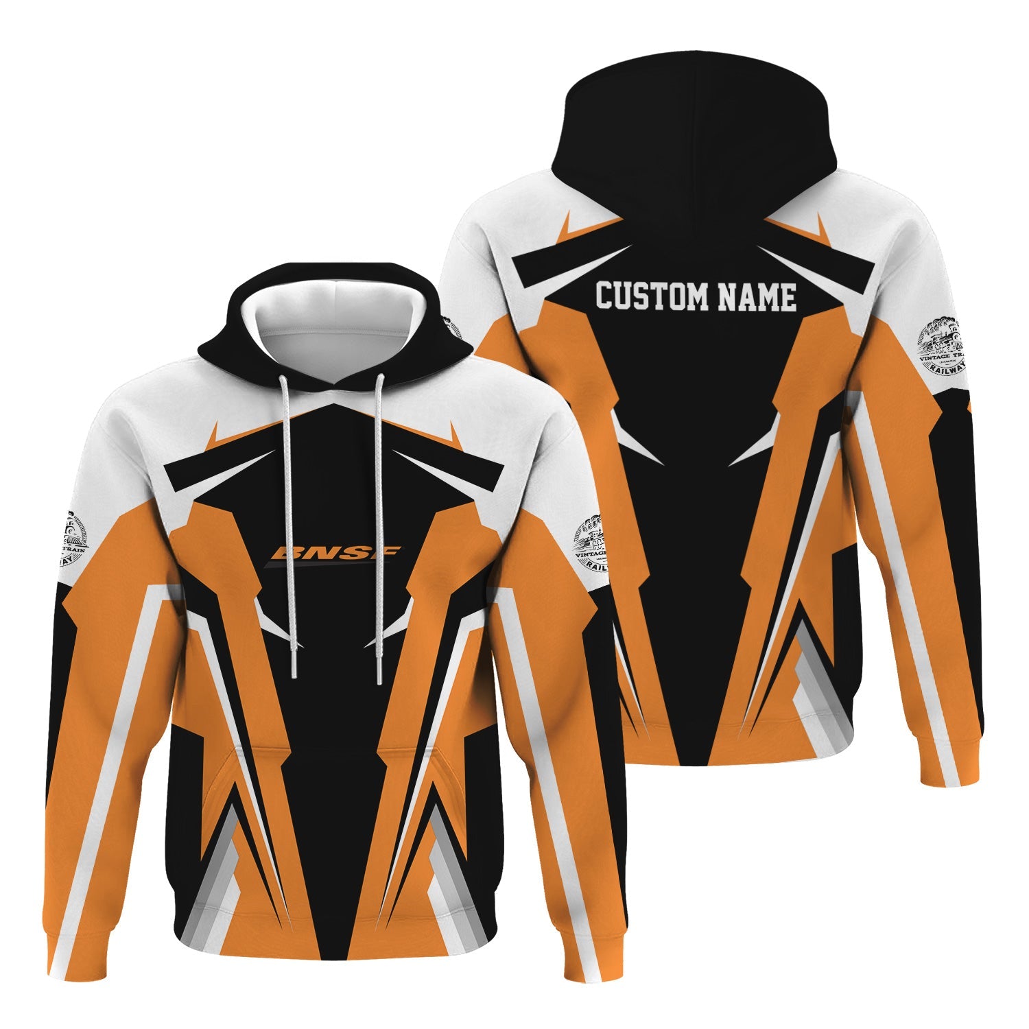 Railspirit Personalized BNSF Railway Hoodie Strong Line Style Train Hoodie Gift Idea For Train Lover
