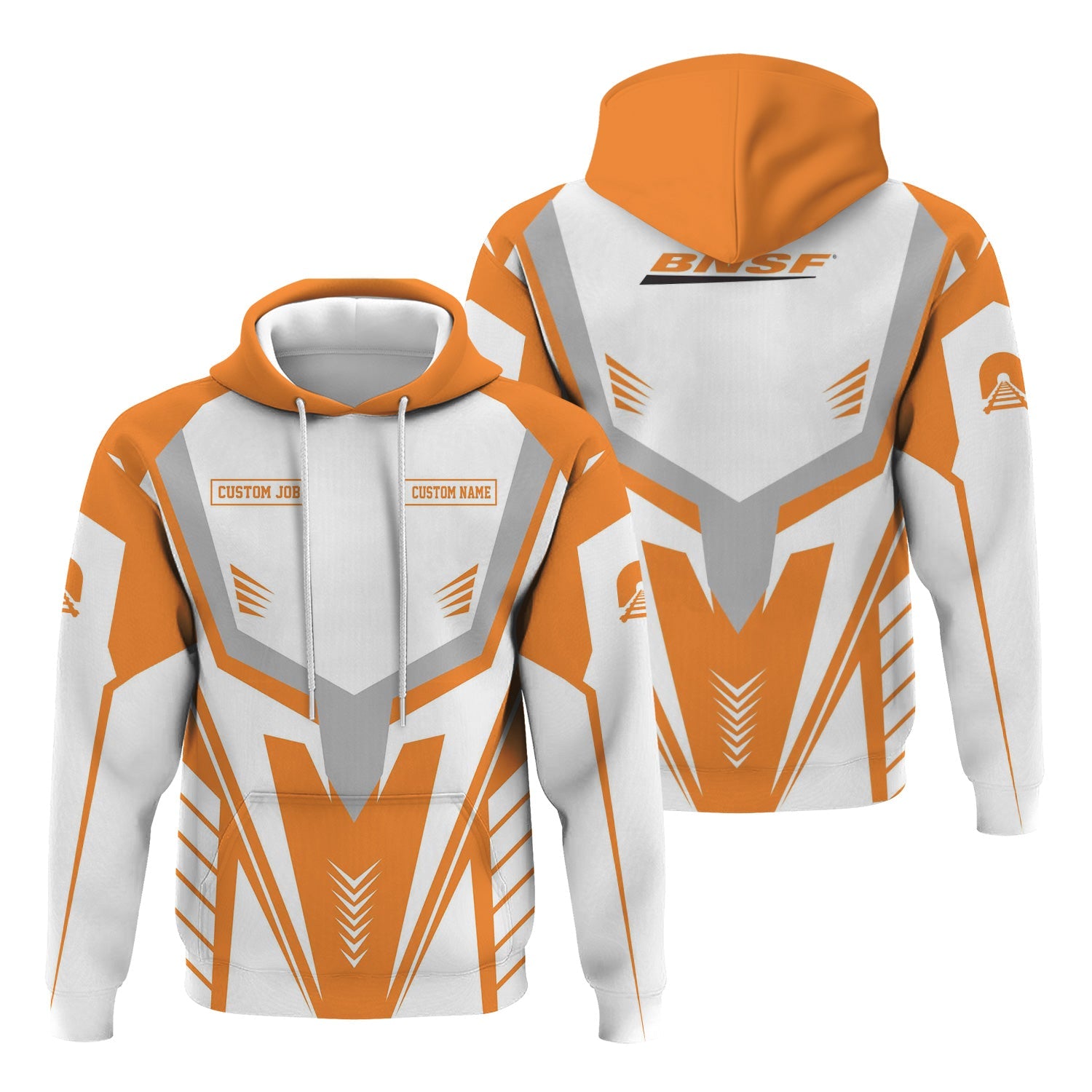 Railspirit Personalized BNSF Railway Hoodie Workwear-Inspired with Custom Position Train Zip Up Hoodie