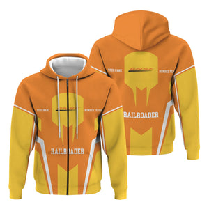 Railspirit Personalized BNSF Railway Hoodie Custom Year Railroader Zip Up Hoodie Gift Idea For Train Lover