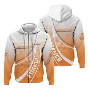 Railspirit Personalized BNSF Railway Hoodie Railway-Themed Style Zip Up Hoodie Gift Idea For Trainspotter