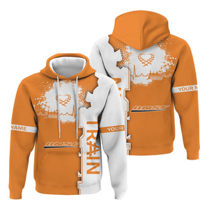 Railspirit Personalized BNSF Railway Hoodie Engine Heartbeat and Track Love Style Zip Up Hoodie Gift Idea For Train Lovers