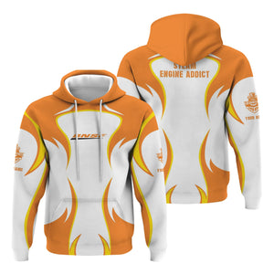 Railspirit Personalized BNSF Railway Hoodie Distinctive Flame Style Zip Up Hoodie For Steam Engine Addict