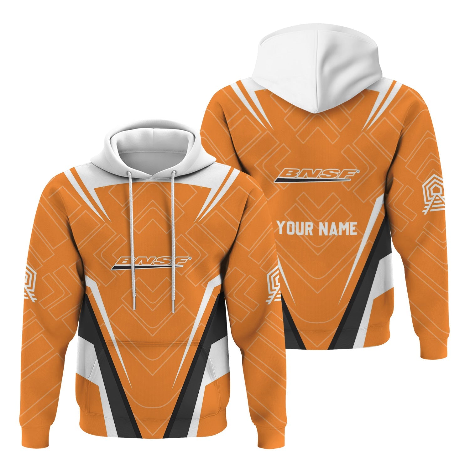 Railspirit Personalized BNSF Railway Hoodie Railway Inspired Apparel Train Zip Up Hoodie For Train Lovers