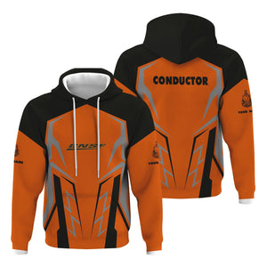 Railspirit Personalized BNSF Railway Hoodie Futuristic Design with Custom Job Train Zip Up Hoodie