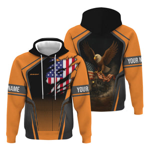 Railspirit Personalized BNSF Railway Hoodie American Eagle Vintage Train Zip Up Hoodie