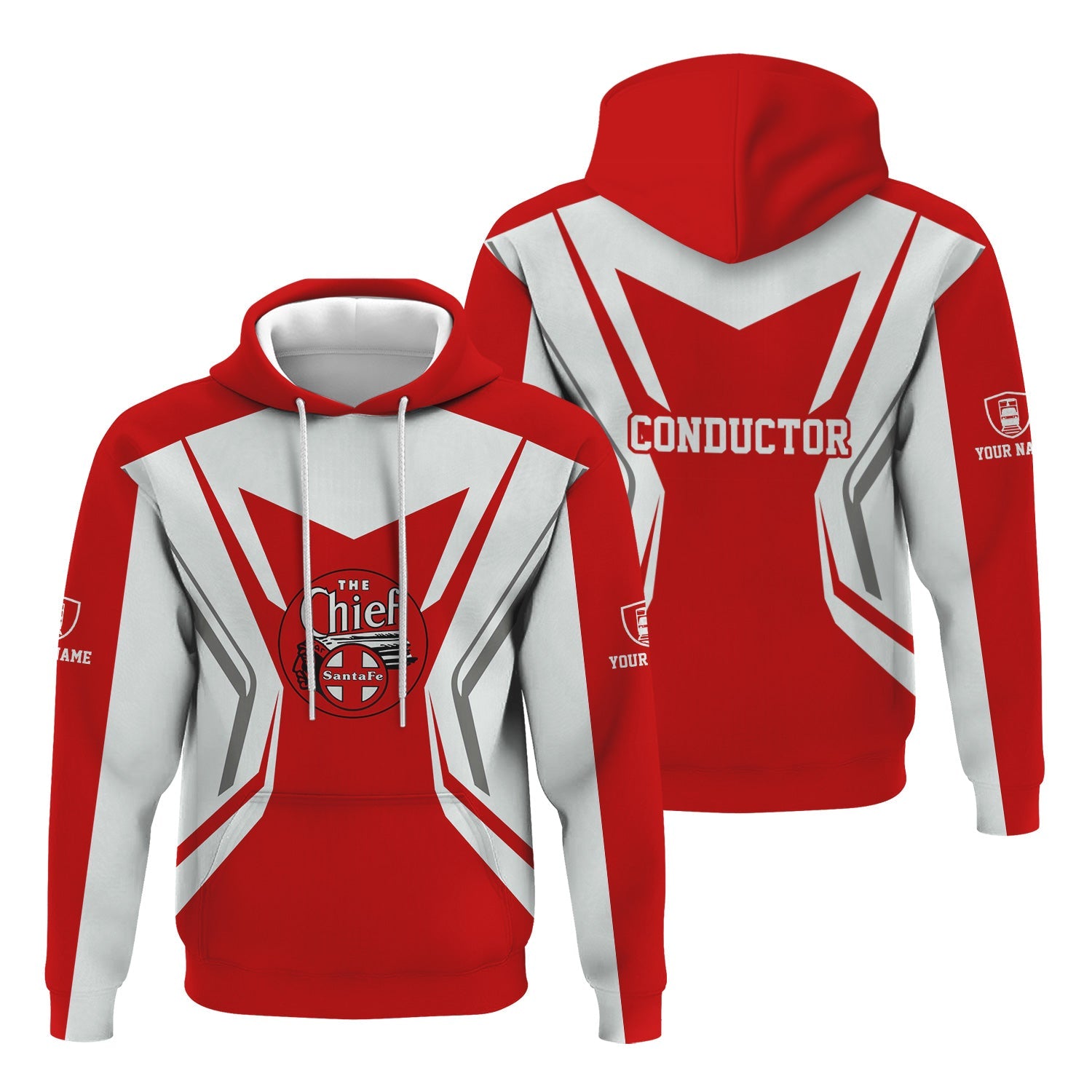 Railspirit Personalized The Chief Santa Fe Railroad Hoodie Unique Style with Custom Job Train Zip Up Hoodie