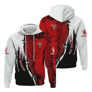 Railspirit Personalized The Chief Santa Fe Railroad Hoodie Retro Stitches Design with Custom Position Train Zip Up Hoodie