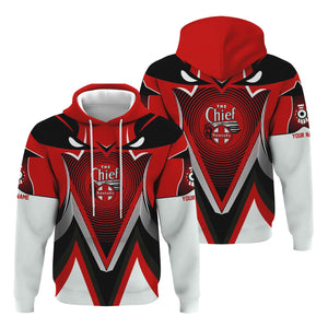 Railspirit Personalized The Chief Santa Fe Railroad Hoodie Vibrant Graphic Pattern Zip Up Hoodie For Train Enthusiasts