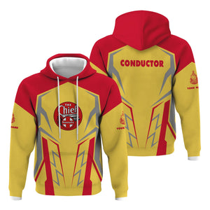 Railspirit Personalized The Chief Santa Fe Railroad Hoodie Futuristic Design with Custom Job Train Zip Up Hoodie