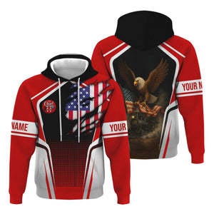 Railspirit Personalized The Chief Santa Fe Railroad Hoodie American Eagle Vintage Train Zip Up Hoodie