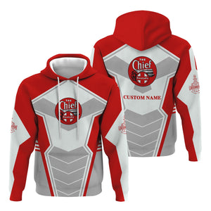 Railspirit Personalized The Chief Santa Fe Railroad Hoodie Engine-Inspired Style Train Zip Up Hoodie for Railroad Fanatic