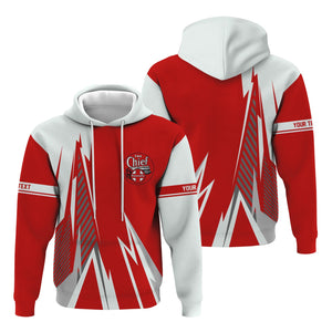 Railspirit Personalized The Chief Santa Fe Railroad Hoodie Lightning-Inspired Railway Style Zip Up Hoodie For Train Lovers