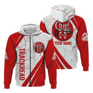 Railspirit Personalized The Chief Santa Fe Railroad Hoodie Crackle Texture Style Train Zip Up Hoodie For Trackhead