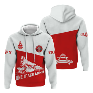 Railspirit Custom Name The Chief Santa Fe Railroad Hoodie One Track Mind Printed Zip Hoodie