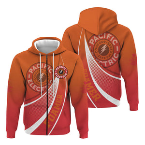 Railspirit Personalized Pacific Electric Railroad Hoodie Railway-Themed Style Zip Up Hoodie Gift Idea For Trainspotter