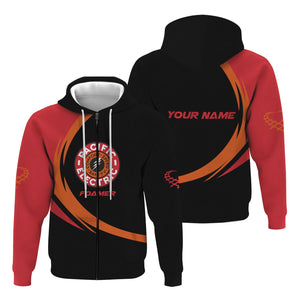 Railspirit Personalized Pacific Electric Railroad Hoodie Unique Graphic Style Zip Up Hoodie For Train Enthusiasts