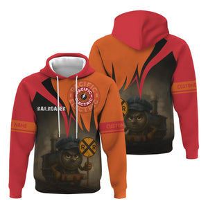 Railspirit Personalized Pacific Electric Railroad Hoodie Angry Train Hoodie Gift Idea For Train Lover