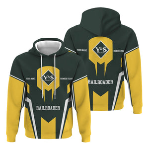 Railspirit Personalized Youngstown & Southern Railroad Hoodie Custom Year Railroader Zip Up Hoodie Gift Idea For Train Lover